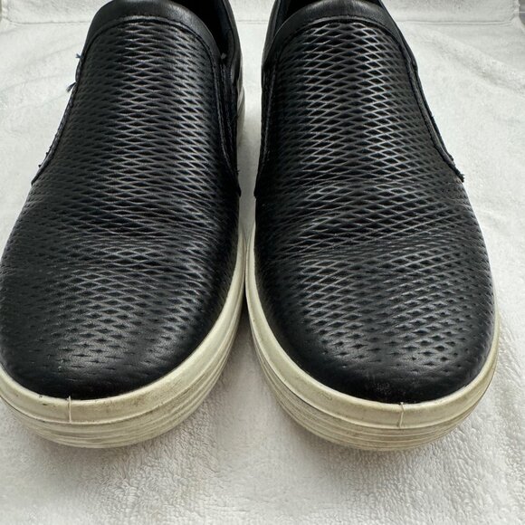 ECCO Women's Black Leather Slip-On Sneakers - Size 39 (8.5 US) - Picture 7 of 7